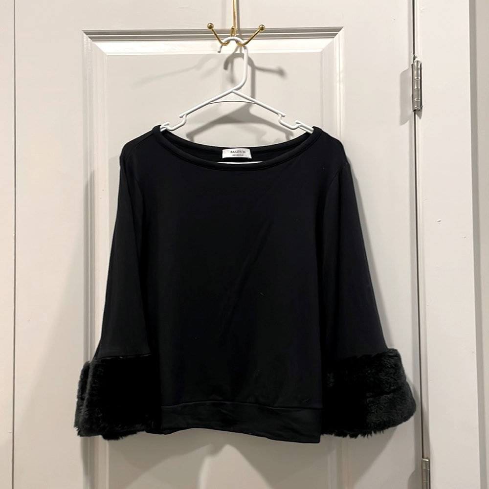 Bailey 44 Fur Sleeve Top